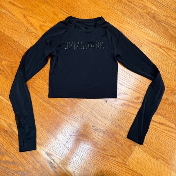 Gymshark Tops - Gymshark Black Long Sleeve Cropped Athletic Top